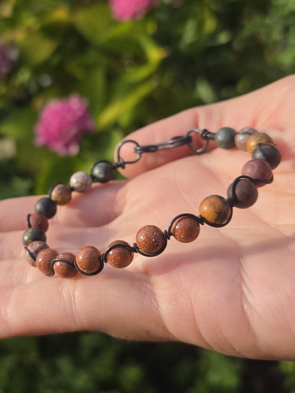 Handcrafted Oxidized Copper Wire Wrap Bracelet
